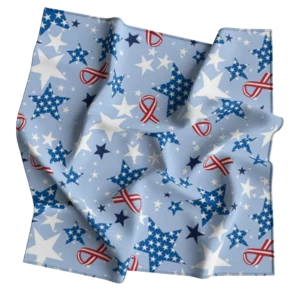 Ribbons & Stars Bandana - 22x22 Inch - 1 piece