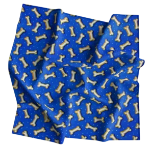 Tossed Bones on Royal Bandana - 22x22 Inch - 1 piece
