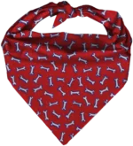 Tossed Bones Red Triangle Bandana - 22x29x22 Inch - 1 piece
