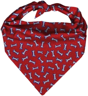 Tossed Bones Red Triangle Bandana - 22x29x22 Inch - 1 piece