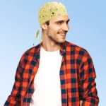 Paisley Head Wrap - 100% Cotton - Imported - 12 pieces, Light Yellow