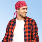 Paisley Head Wrap - 100% Cotton - Imported - 12 pieces, Red