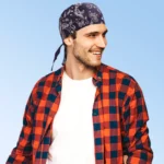 Paisley Head Wrap - 100% Cotton - Imported - 12 pieces, Navy Blue