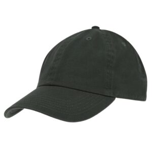 A green baseball cap rests tilted slightly to one side showcasing its curved brim and stitched detailing in a neutral  uncluttered setting suitable for casual wear or outdoor activities.