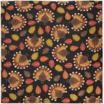 Tossed Turkey Bandana - Made in the USA, Poly Cotton Blend, Double Sided