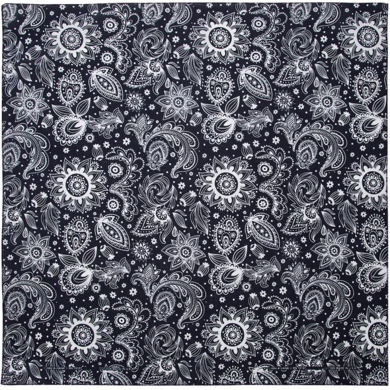 Prims Paisley Flower - Navy Bandana - 22x22 Inch Christmas Surprises Red Bandana - Festive USA-Made Accessory