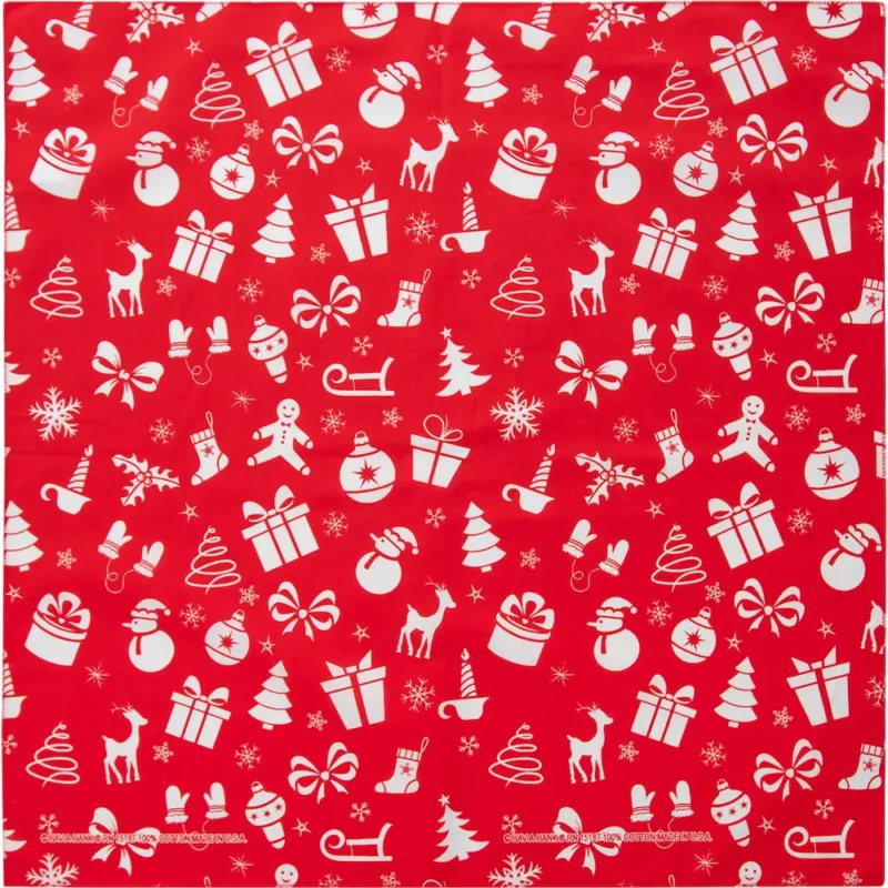 Christmas Surprises Red Bandana - Festive USA-Made Accessory