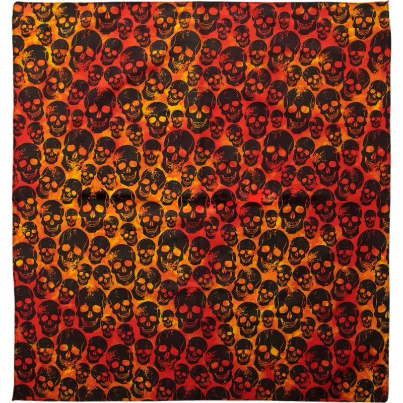 Skulls - Tie Dye Orange Bandana - 22x22 Inch Skulls Tie Dye Orange Bandana - Edgy and Stylish Accessory