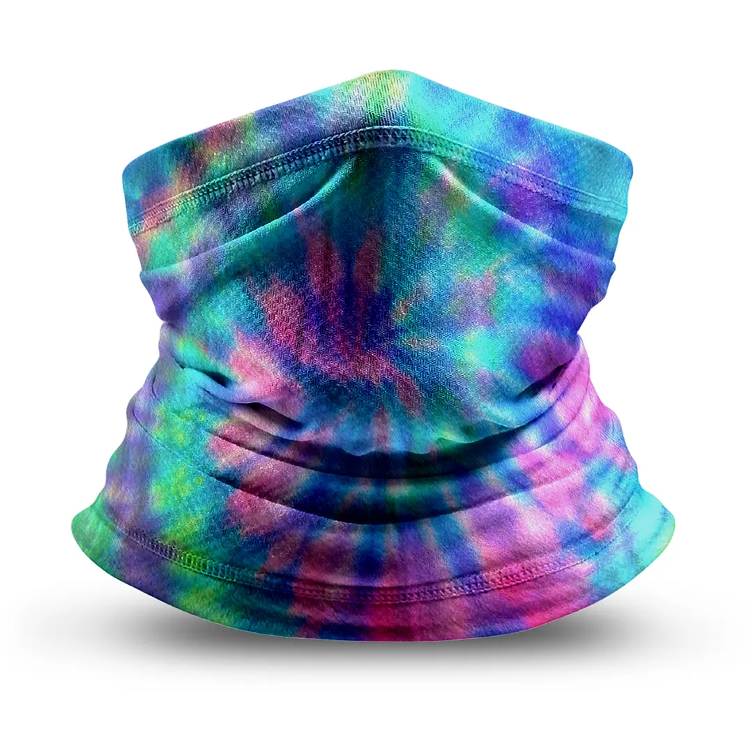neck gaiter colorful tie dye