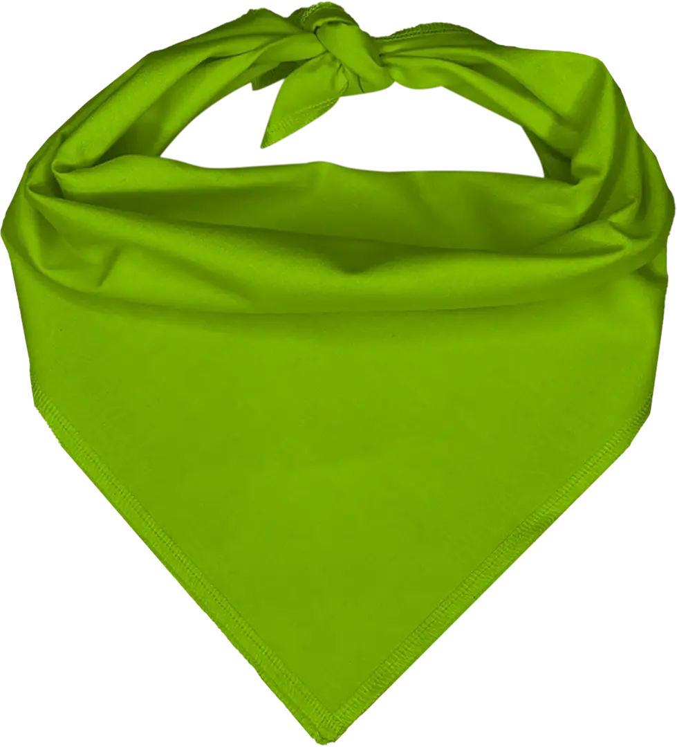 600pcs Lime Green Dog Solid Bandana, Imported, 100% Cotton