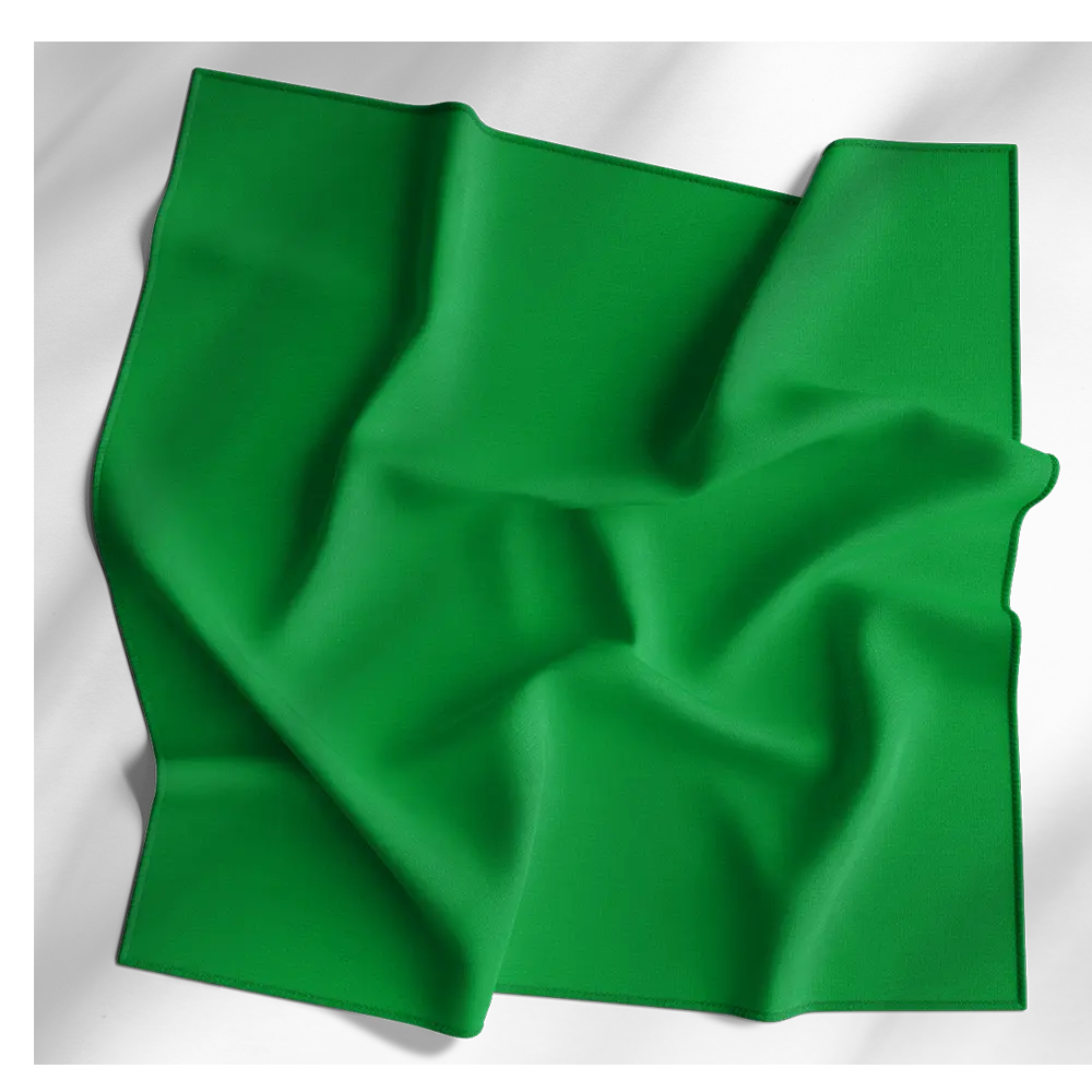 1pc Green Solid Color Bandanas, 100% Cotton - 14x14 Inches