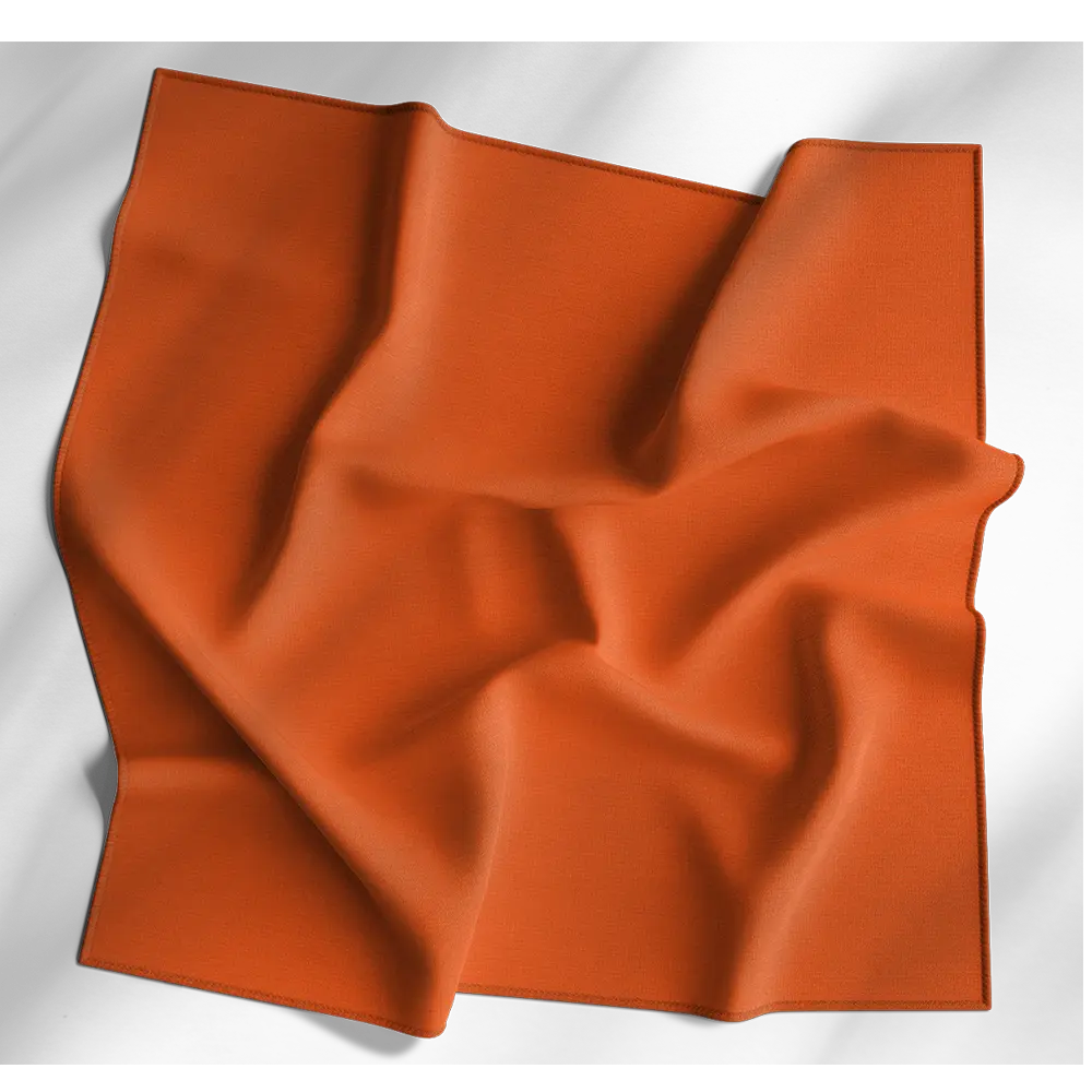 1pc Orange Solid Color Bandanas, 100% Cotton - 14x14 Inches