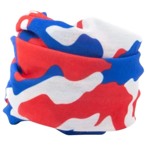 Camo Tube Headband - 12 pieces, Red White Blue