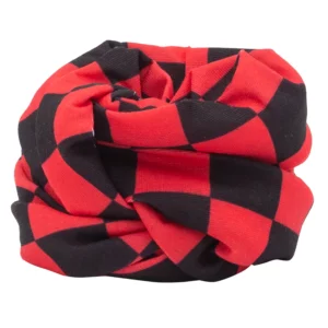Checkered Tube Headband - 1 piece, Black and Red