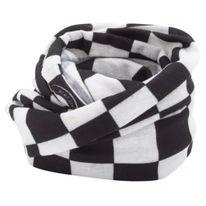 Checkered Tube Headband - 1 piece, White and Black