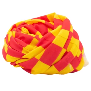 Checkered Tube Headband - 1 piece, Yellow and Red