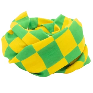 Checkered Tube Headband - 1 piece, Yellow and Green
