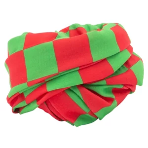 Checkered Tube Headband - 1 piece, Red andGreen
