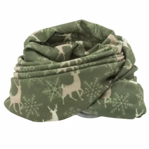 Green Reindeer and Snowflakes Tube Headband - 1 piece