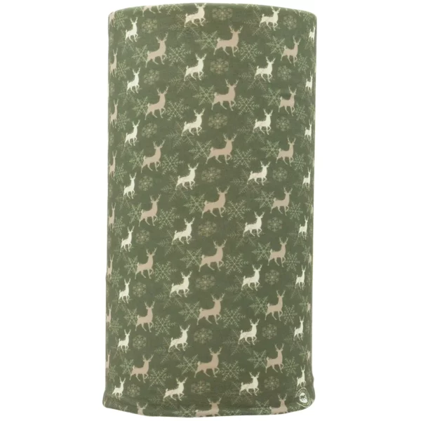 Green Reindeer and Snowflakes Tube Headband