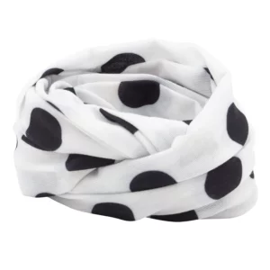 Polka Dot Tube Headband, Neck Gaiter - 1 piece, White