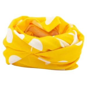 Polka Dot Tube Headband, Neck Gaiter - 1 piece, Yellow