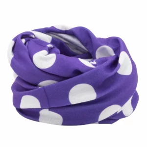 Polka Dot Tube Headband, Neck Gaiter - 1 piece, Purple color