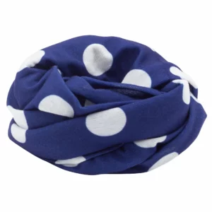 Polka Dot Tube Headband, Neck Gaiter - 1 piece, Navy Blue