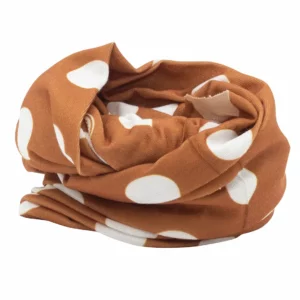 Polka Dot Tube Headband, Neck Gaiter - 1 piece, Brown