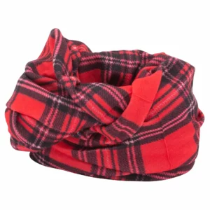 Plaid Tube Headband - 1 piece, Red