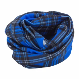 Plaid Tube Headband - 1 piece, Navy Blue