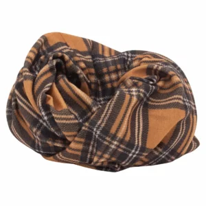 Plaid Tube Headband - 1 piece, Brown