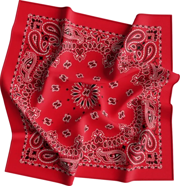 Red CM Western Paisley Bandanas in Bulk Imported 100% cotton, 22" x 22", 1 piece