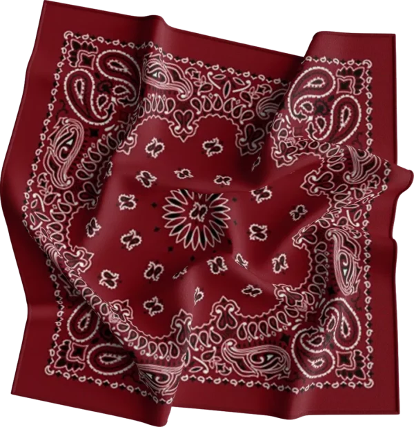 Burgundy / Wine CM Western Paisley Bandanas in Bulk Imported 100% cotton, 22" x 22", 12 pieces