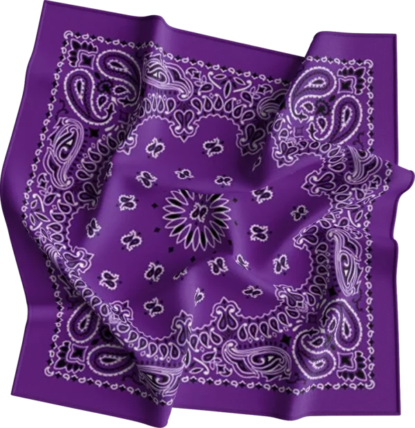 Purple / Grape CM Western Paisley Bandanas in Bulk Imported 100% cotton, 22" x 22", 12 pieces