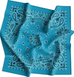 1 piece, CM Western Paisley Bandanas in Bulk Imported 100% cotton, Light Blue, 22" x 22"