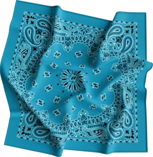 12 pieces, CM Western Paisley Bandanas in Bulk Imported 100% cotton, Light Blue, 22" x 22"