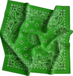 1 piece, CM Western Paisley Bandanas in Bulk Imported 100% cotton, Kelly Green, 22" x 22"