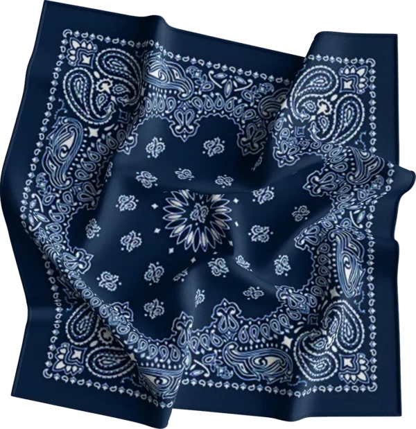 Navy Blue CM Western Paisley Bandanas in Bulk Imported 100% cotton, 22" x 22", 12 pieces