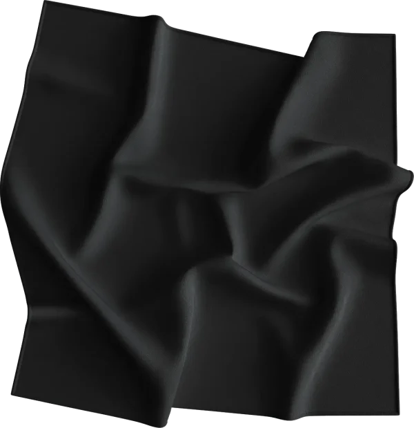 USA MADE Solid Black Bandana - SINgle Piece - 22x22