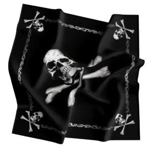 Jolly Roger Pirate Bandana - 22x22 Inch - 22" x 22", 1 piece