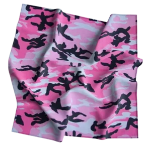 USA Made Pink Camo Bandana - 22x22 Inch - 1 piece