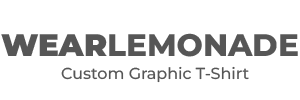Custom graphic T-shirt design featuring the text WEARLEMONADE above the phrase Custom Graphic T-Shirt in a clean modern font on a simple white background