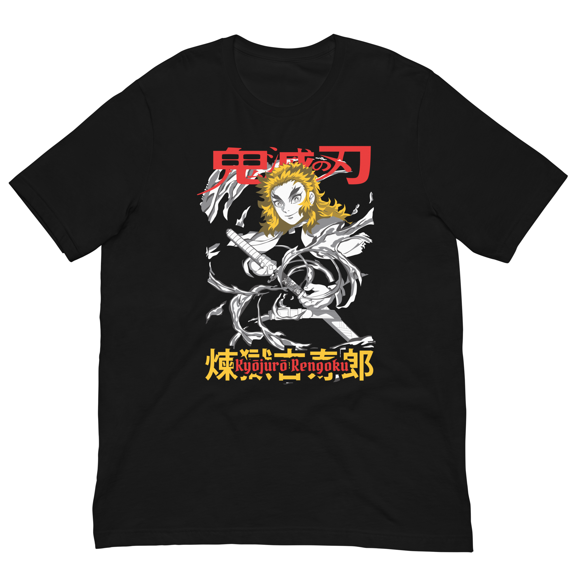Anime Tee Flame Hashira Kyojuro Rengoku of Demon Slayer - Manga Japanese Anime Printed Unisex T-shirt