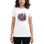 Women's Valentines short sleeve t-shirt colorful heart