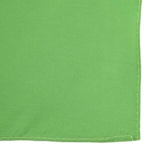 A bright green fabric lies flat on a surface showcasing a stitched edge the texture appears smooth and lightweight suggesting potential uses in crafting or clothing.
