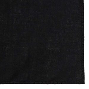 A square piece of black fabric lies flat displaying a textured surface with visible weave patterns and a stitched edge on one side suggesting potential use in crafting or upholstery