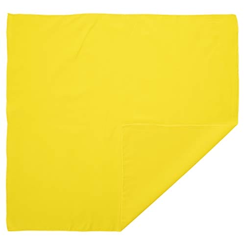 BNSS0100_22_0109_0001-image1 A square yellow blanket lies flat on a surface with one corner folded over. The uniform texture and vibrant color create a bright focal point in a neutral setting.