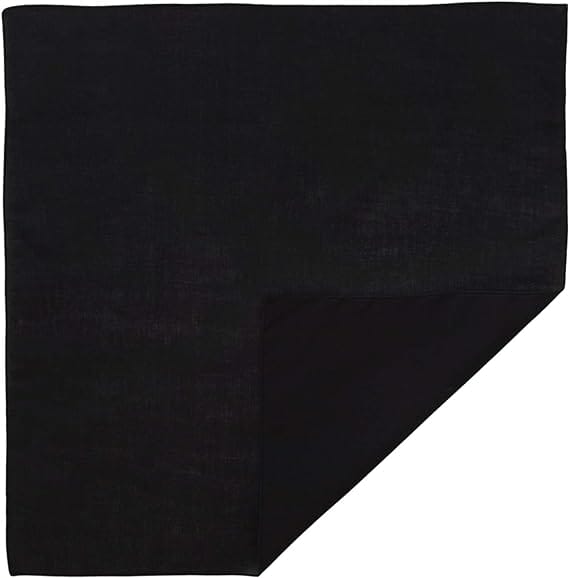 1pc Black Solid Color Badana 100% Cotton, Imported 22x22 Inches