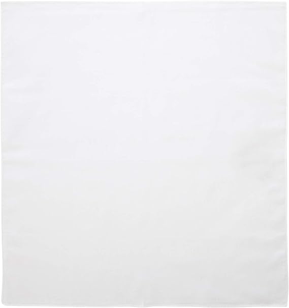 White Solid Color Bandana, Imported, 100% Cotton